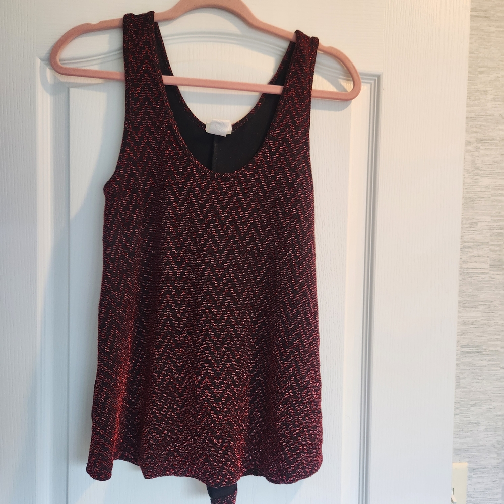 Daytrip Red and Black Zigzag Tank Top Size S Euc